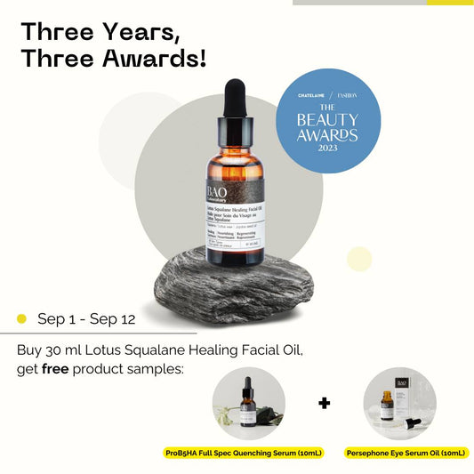 BAO Laboratory Lotus Squalane three year beauty award winner